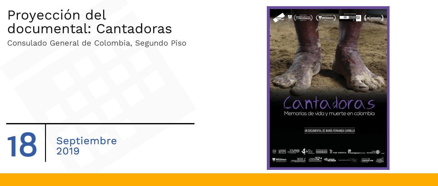 Asista este 18 de septiembre a la proyección del documental Cantadoras en la sede del Consulado de Colombia en México 